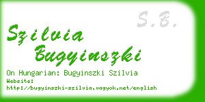 szilvia bugyinszki business card